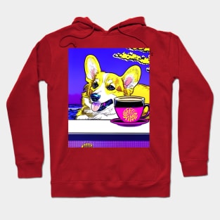 Corgi -  Short legs drinking coffee Hoodie